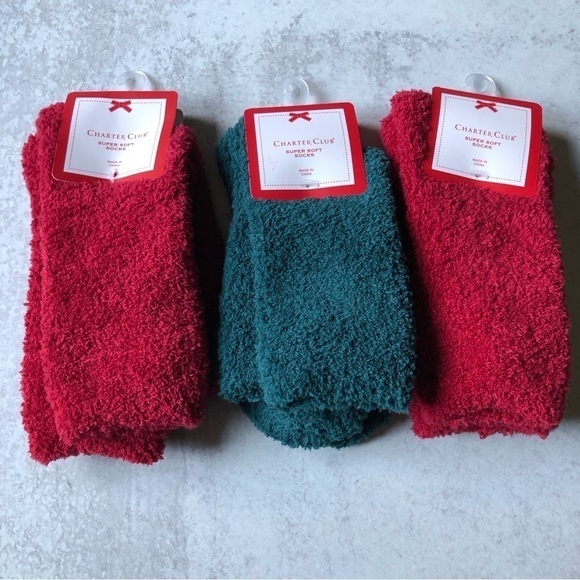 Charter Club Three Pair Super Soft Cozy Socks 9-11 - Picture 1 of 4
